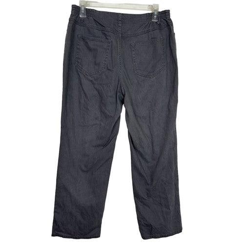 The Tog Shop Pants Womens 10 Petite Dark Gray Straight Leg Elastic Waist Classic