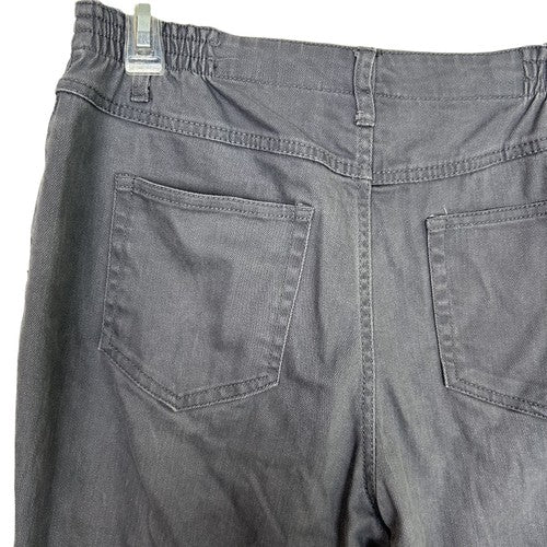 The Tog Shop Pants Womens 10 Petite Dark Gray Straight Leg Elastic Waist Classic