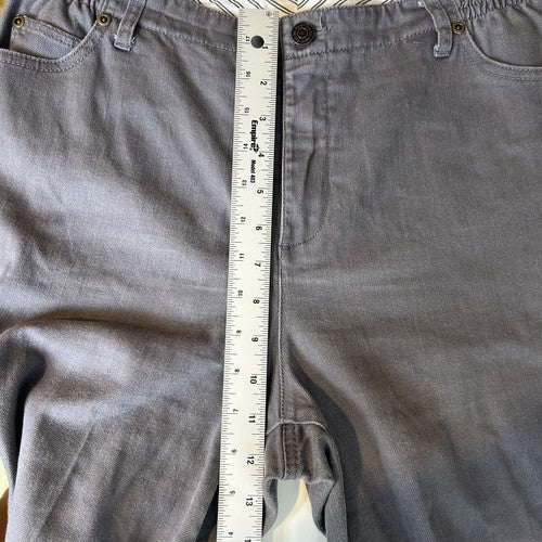 The Tog Shop Pants Womens 10 Petite Dark Gray Straight Leg Elastic Waist Classic