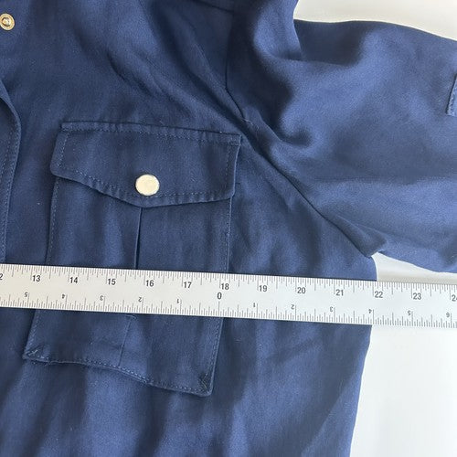 White-House-Black-Market Jacket Womens Large Navy Utility Cargo Urban Chic