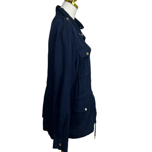 White-House-Black-Market Jacket Womens Large Navy Utility Cargo Urban Chic
