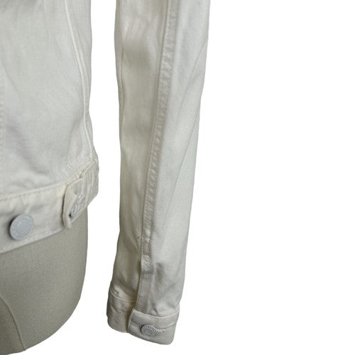 Gap 1969 Jacket Womens Medium White Denim Collared Chest Pockets Casual Classic