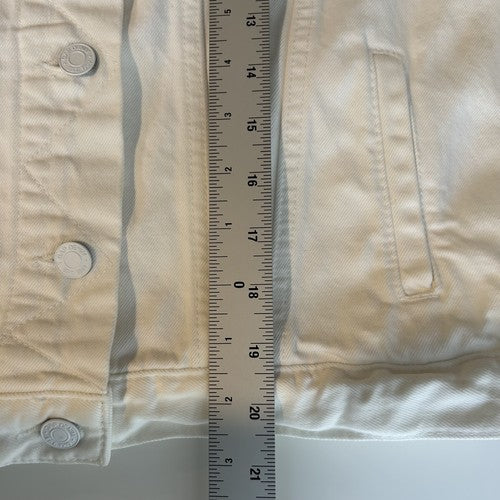 Gap 1969 Jacket Womens Medium White Denim Collared Chest Pockets Casual Classic