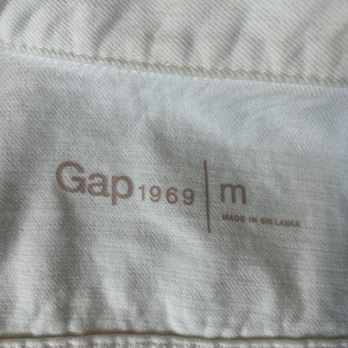 Gap 1969 Jacket Womens Medium White Denim Collared Chest Pockets Casual Classic
