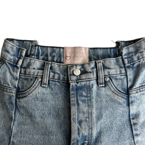 Revice Jeans Womens 28 Light Acid Wash High-Waisted Cropped Front Seam Retro USA