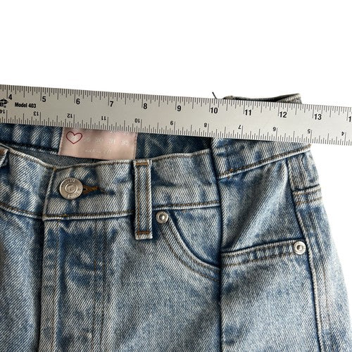 Revice Jeans Womens 28 Light Acid Wash High-Waisted Cropped Front Seam Retro USA