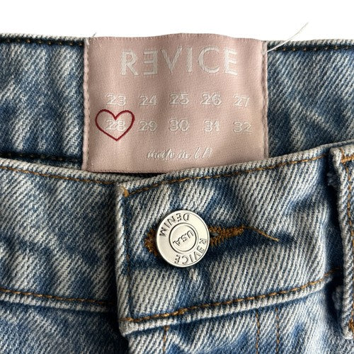 Revice Jeans Womens 28 Light Acid Wash High-Waisted Cropped Front Seam Retro USA