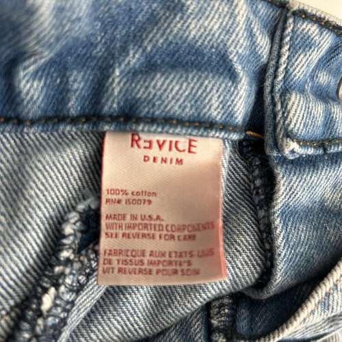 Revice Jeans Womens 28 Light Acid Wash High-Waisted Cropped Front Seam Retro USA