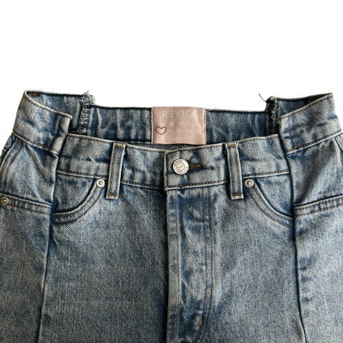 Revice Jeans Womens 28 Light Acid Wash High-Waisted Cropped Front Seam Retro USA