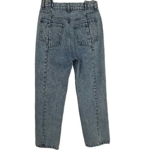 Revice Jeans Womens 28 Light Acid Wash High-Waisted Cropped Front Seam Retro USA