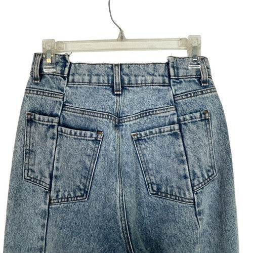 Revice Jeans Womens 28 Light Acid Wash High-Waisted Cropped Front Seam Retro USA