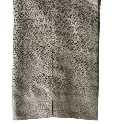 Talbots Pants Womens 12P Gold-White Brocade High Waist 100% Silk Party Night-Out