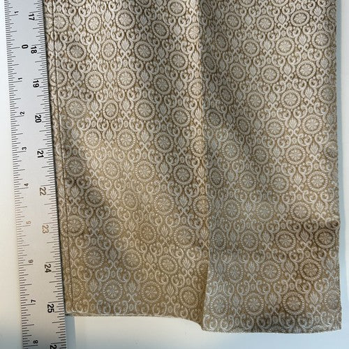 Talbots Pants Womens 12P Gold-White Brocade High Waist 100% Silk Party Night-Out
