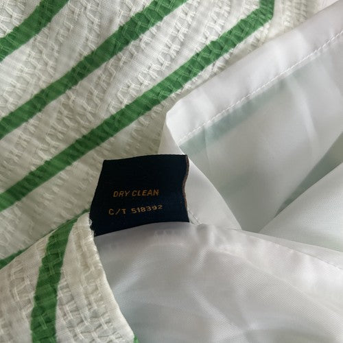 Just Taylor Dress Womens 8 White-Green Striped Sleeveless Fitted Waist A-Line