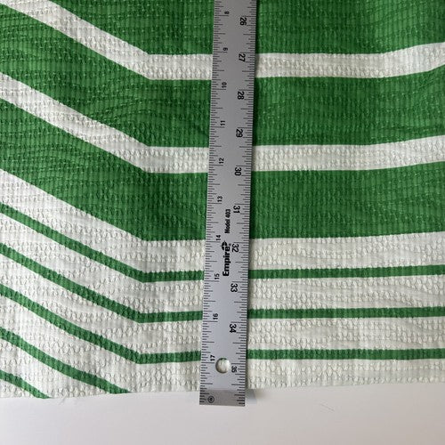 Just Taylor Dress Womens 8 White-Green Striped Sleeveless Fitted Waist A-Line