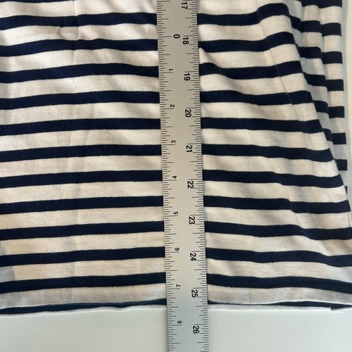 Ralph Lauren Sport TShirt Womens Sz M Striped White-Navy Logo Nautical Casual