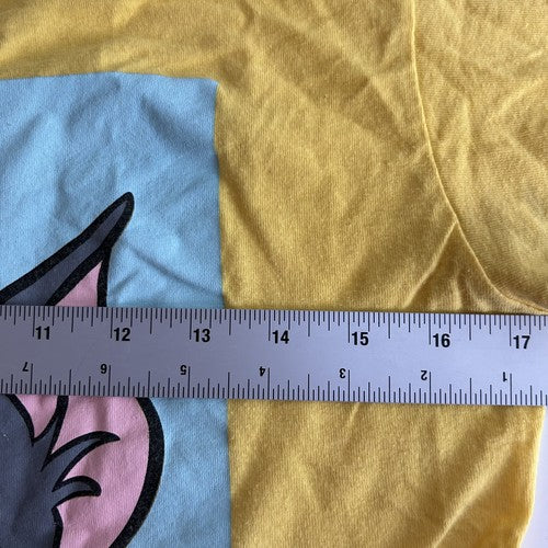 Tom & Jerry TShirt Women Small Yellow Cartoon Graphic Classic Crewneck Retro Fun