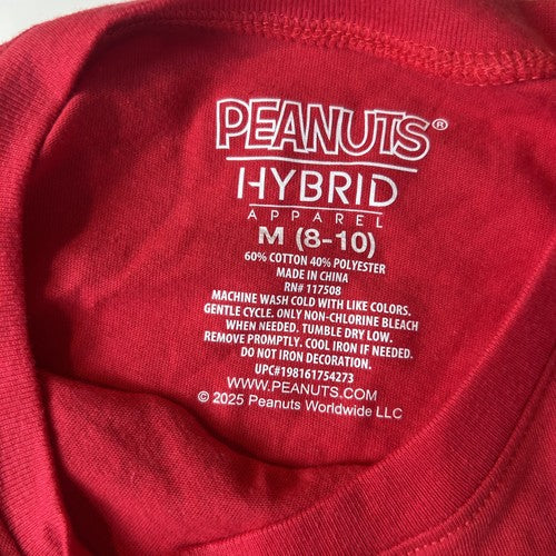 Peanuts TShirt Youth Medium Red Graphic Print Snoopy Valentine Fun Cartoon Retro