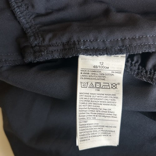 Banana Republic Maxi Dress Womens 12 Navy Blue Eyelet Tiered Cotton Cottagecore