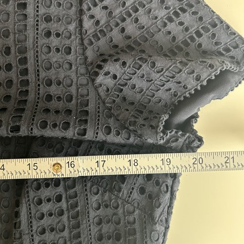 Banana Republic Maxi Dress Womens 12 Navy Blue Eyelet Tiered Cotton Cottagecore